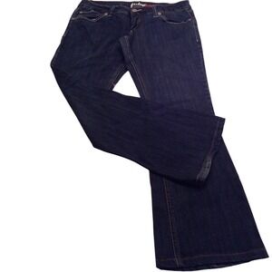 Farlow Straight Leg Jeans Womens Size‎ 11 Dark Wash Denim Embroidered Pockets